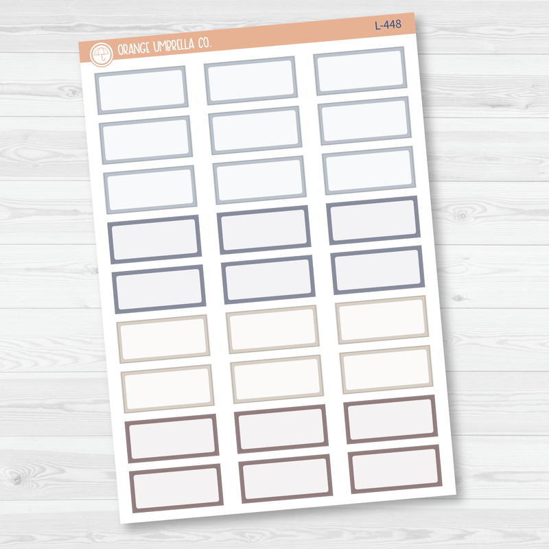 Hobonichi One Third Box Basic Planner Stickers | Muted | L-445-L-448