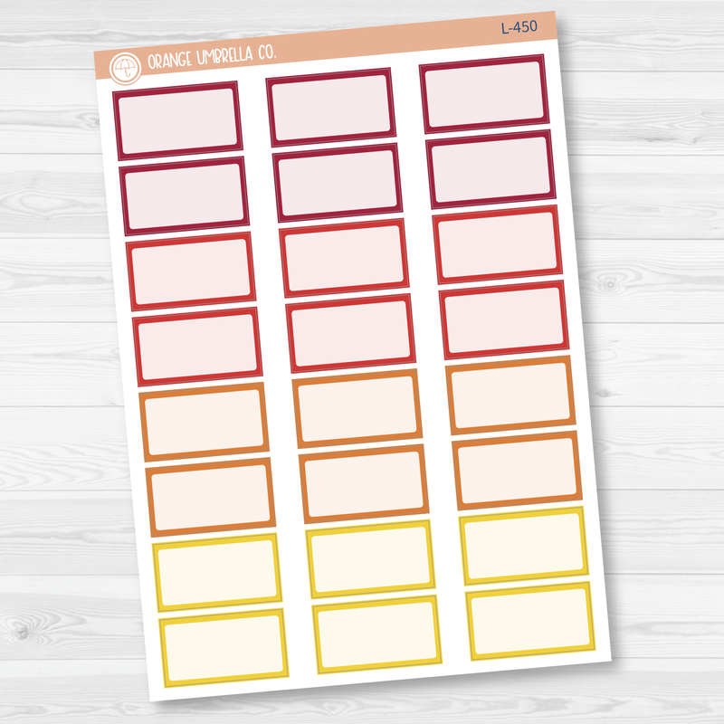 Hobonichi Half Box Basic Planner Stickers | Brights | L-450L-451-L-452