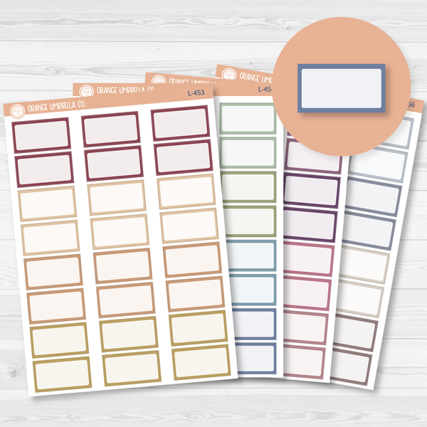 Hobonichi Half Box Basic Planner Stickers | Muted | L-453-L-456