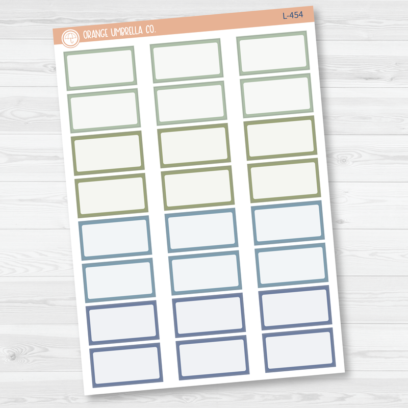 Hobonichi Half Box Basic Planner Stickers | Muted | L-453-L-456