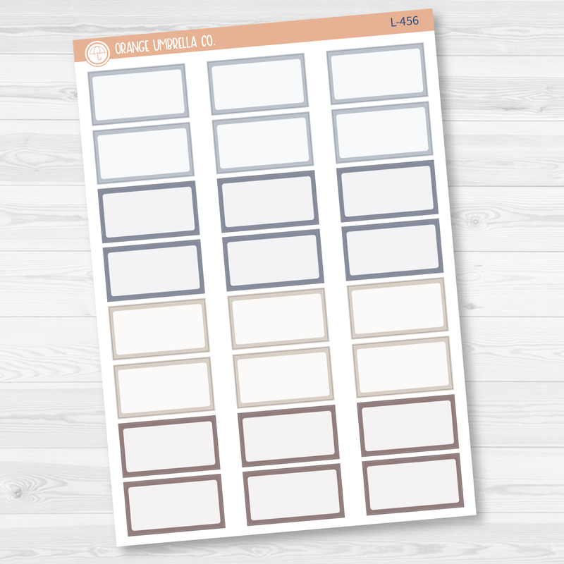 Hobonichi Half Box Basic Planner Stickers | Muted | L-453-L-456