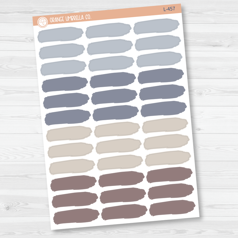 Brush Stroke Label Planner Stickers | L-457-L-458