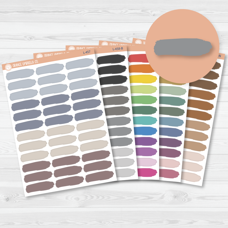 Brush Stroke Label Planner Stickers | L-457-L-458