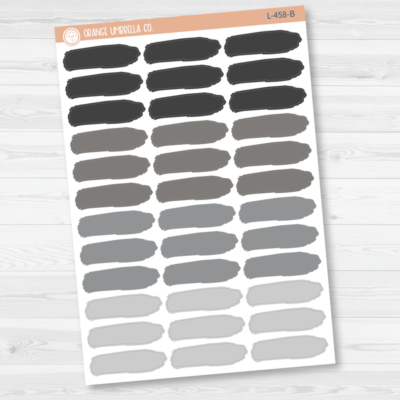 Brush Stroke Label Planner Stickers | L-457-L-458