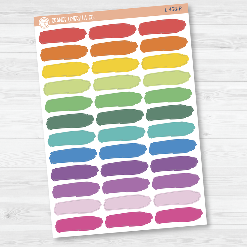 Brush Stroke Label Planner Stickers | L-457-L-458