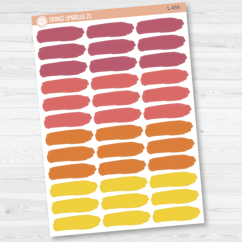 Brush Stroke Label Planner Stickers | Brights | L-459-L-460-L-461