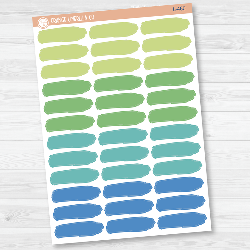 Brush Stroke Label Planner Stickers | Brights | L-459-L-460-L-461