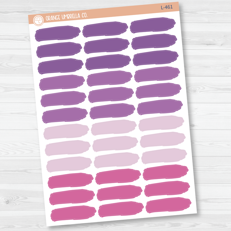 Brush Stroke Label Planner Stickers | Brights | L-459-L-460-L-461