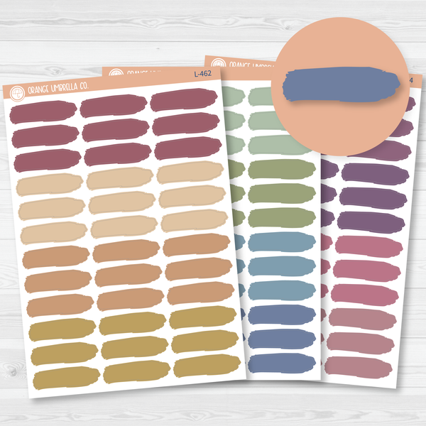 Brush Stroke Label Planner Stickers | Muted | L-462-L-463-L-464