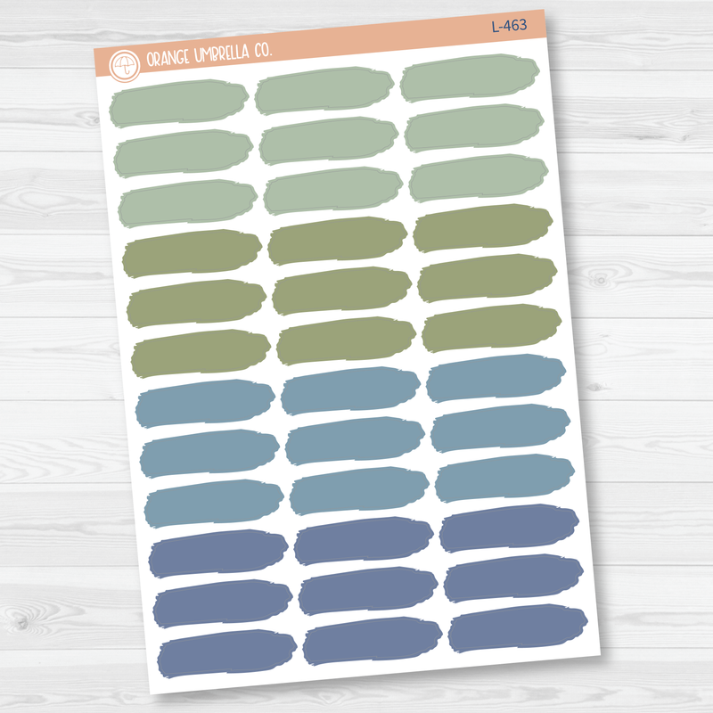 Brush Stroke Label Planner Stickers | Muted | L-462-L-463-L-464