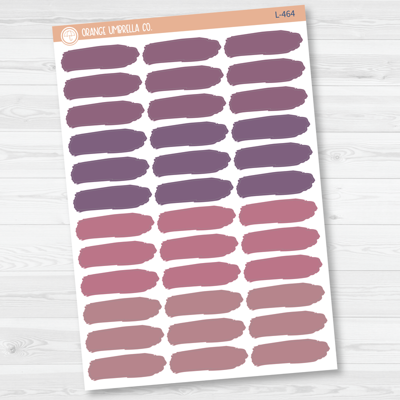 Brush Stroke Label Planner Stickers | Muted | L-462-L-463-L-464