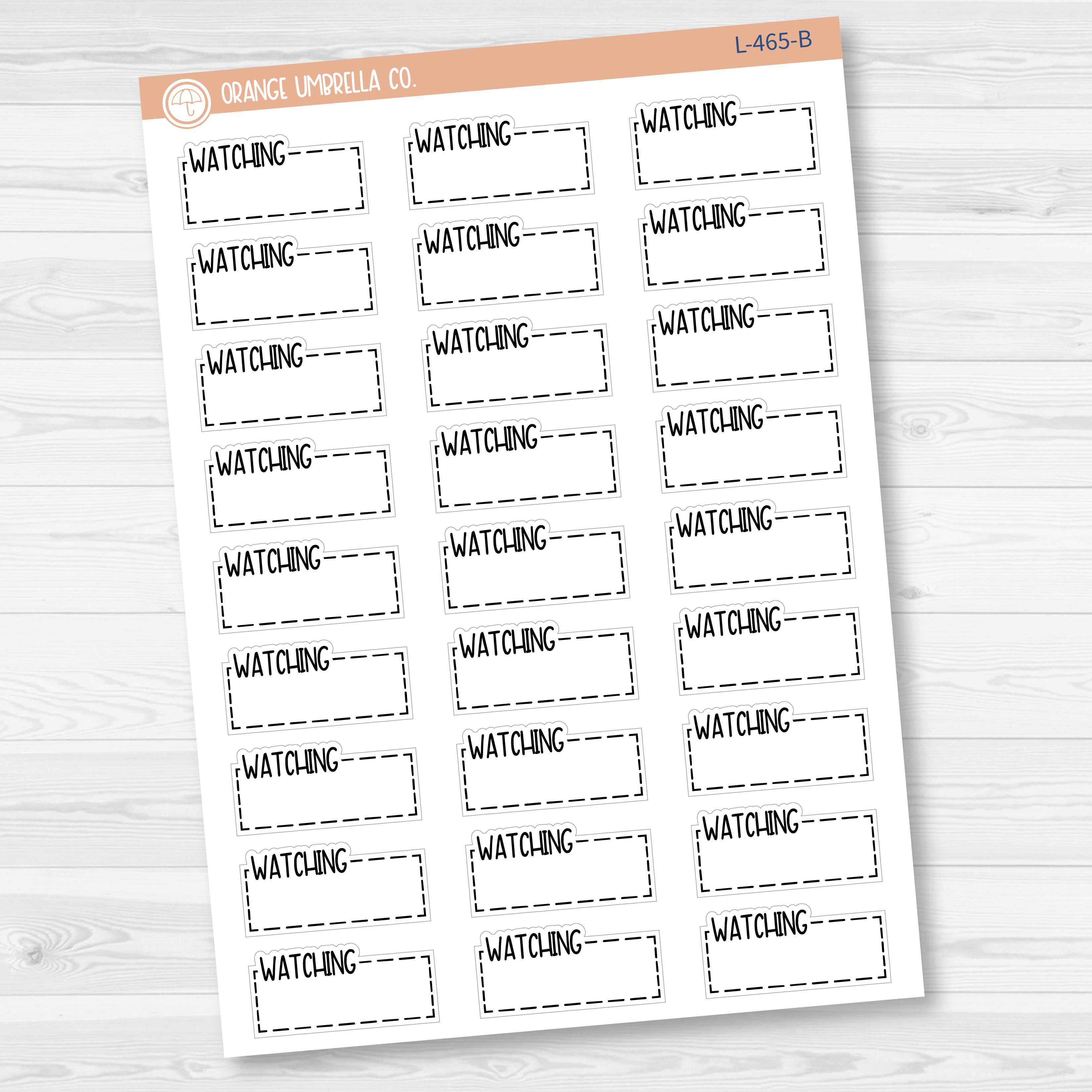 Watching Hobonichi Cousin Stitched Quarter Box Planner Stickers | L-465