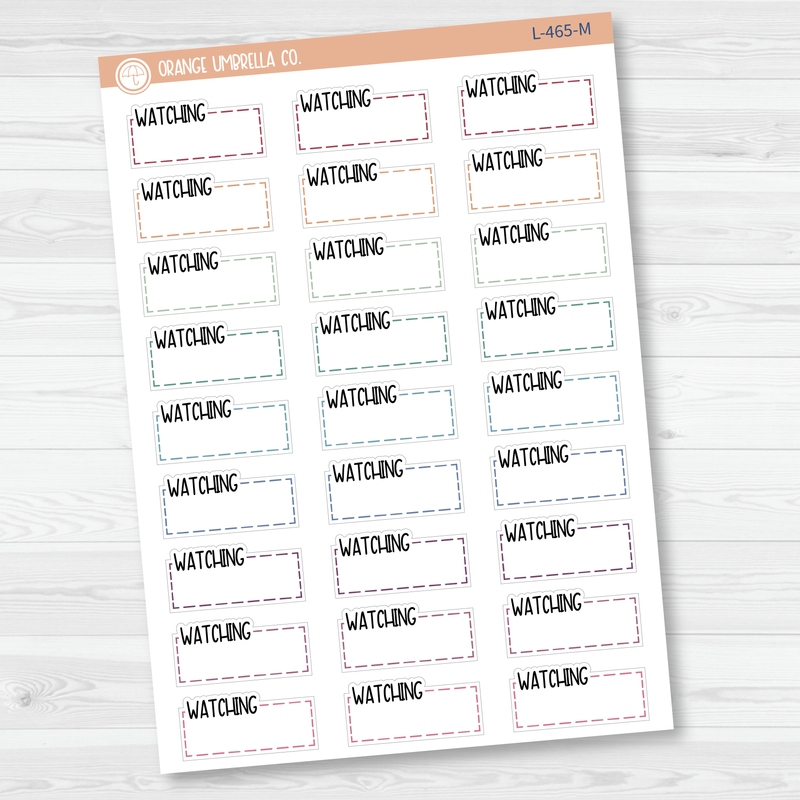 Watching Hobonichi Cousin Stitched Quarter Box Planner Stickers | L-465