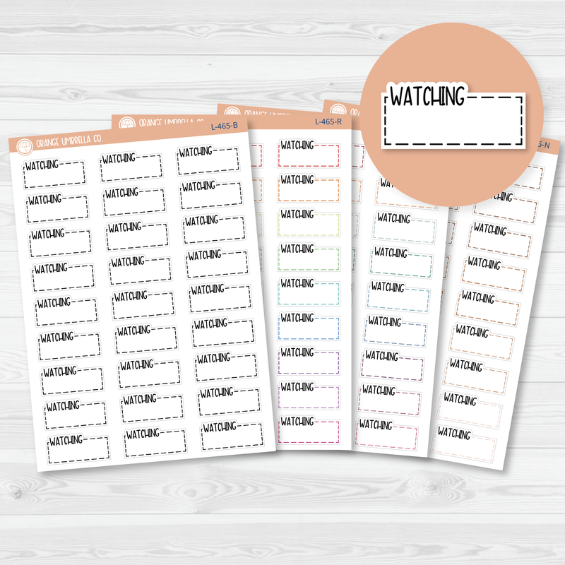 Watching Hobonichi Cousin Stitched Quarter Box Planner Stickers | L-465