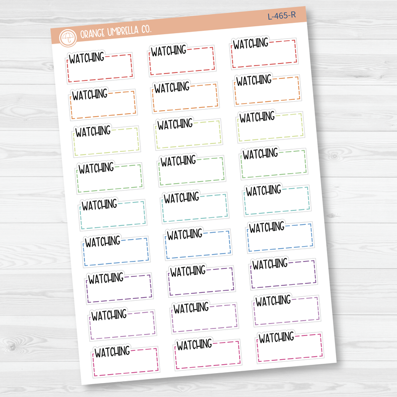 Watching Hobonichi Cousin Stitched Quarter Box Planner Stickers | L-465