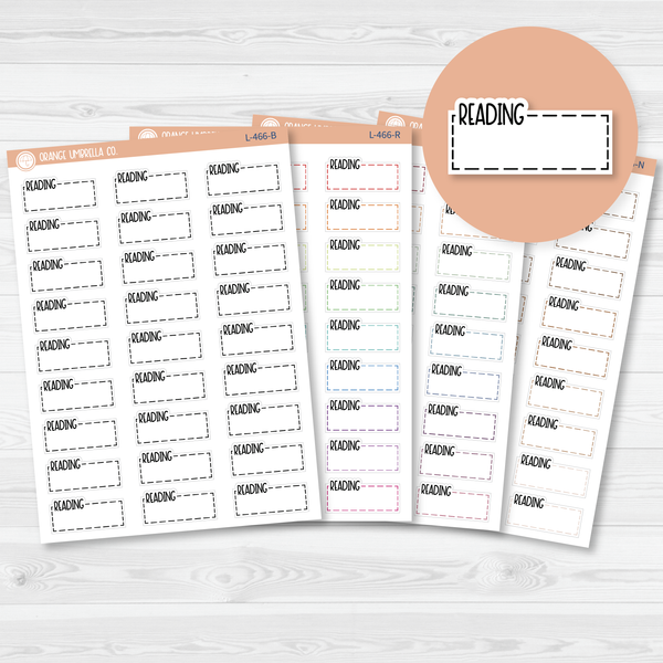 Reading Hobonichi Cousin Stitched Quarter Box Planner Stickers | L-466