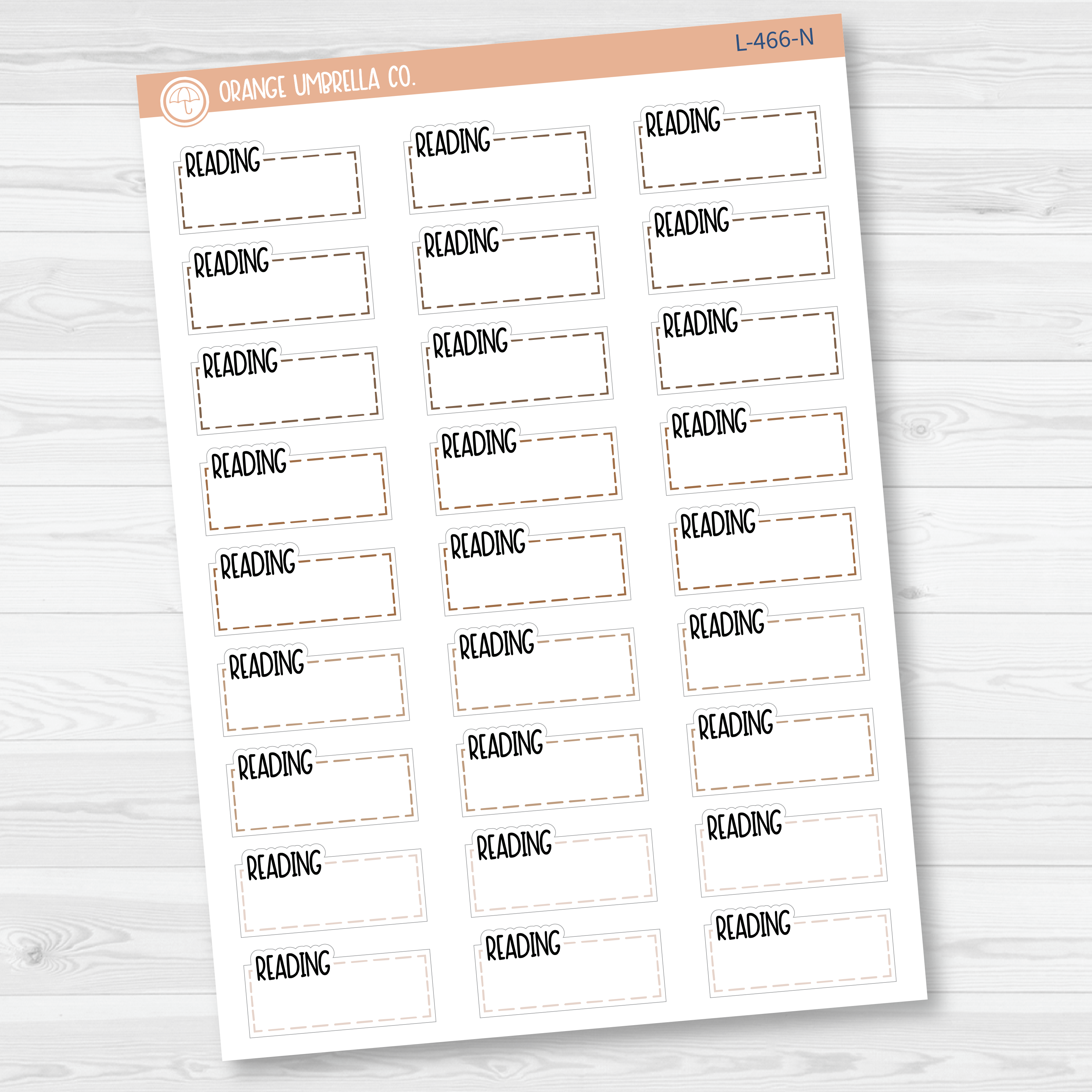 Reading Hobonichi Cousin Stitched Quarter Box Planner Stickers | L-466