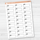 Work Hobonichi Cousin Stitched Quarter Box Planner Stickers | L-468