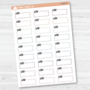 Work Hobonichi Cousin Stitched Quarter Box Planner Stickers | L-468
