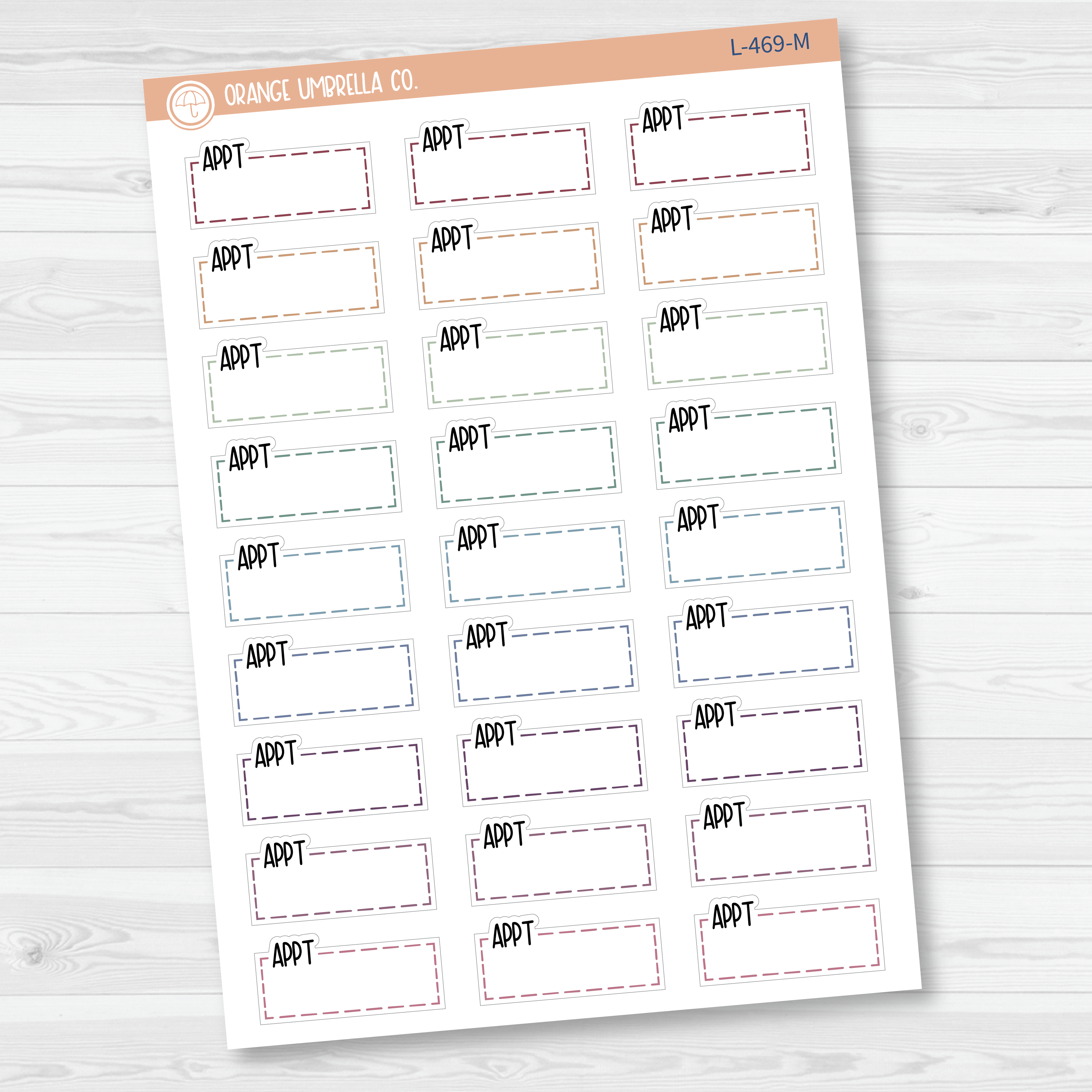Appt Hobonichi Cousin Stitched Quarter Box Planner Stickers | L-469