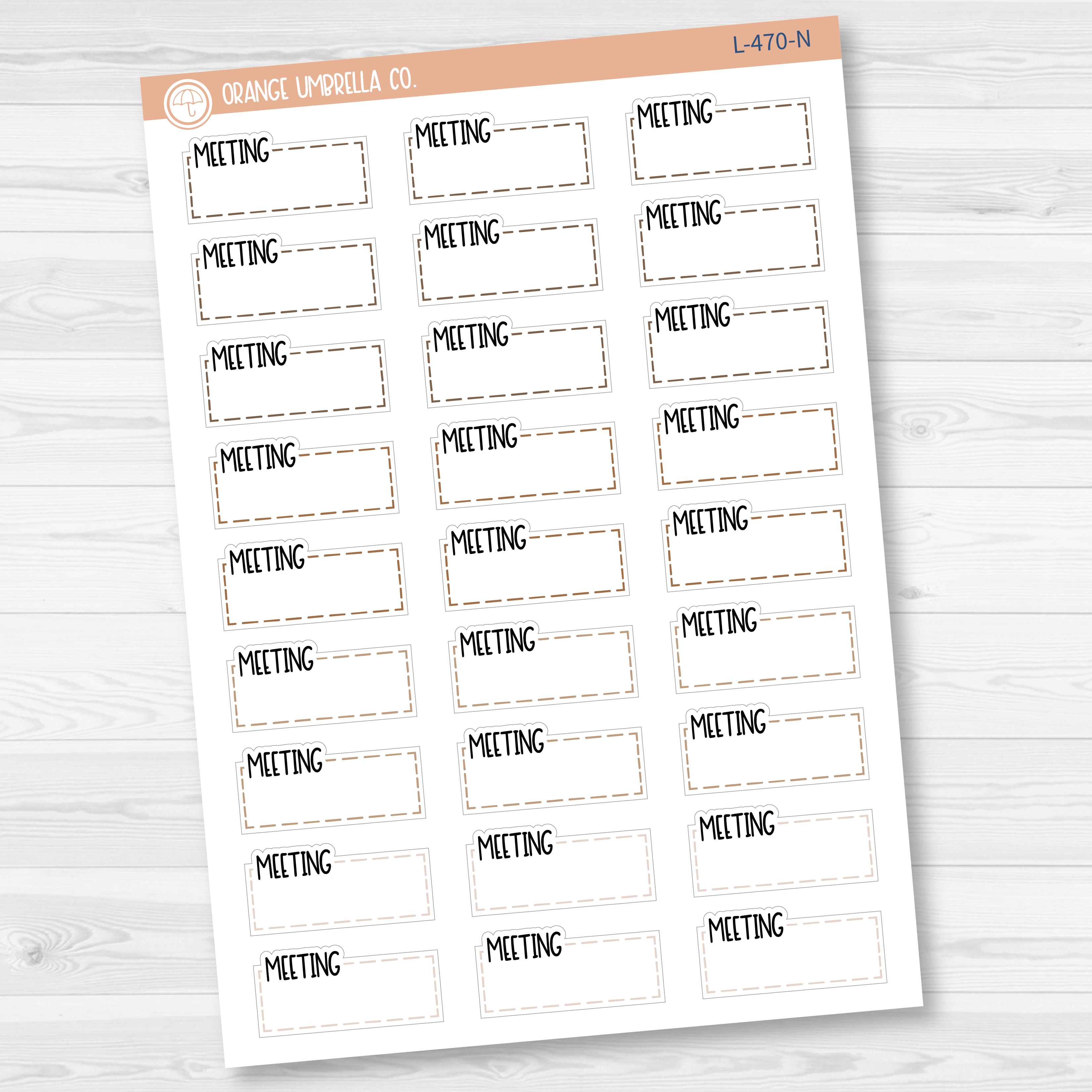 Meeting Hobonichi Cousin Stitched Quarter Box Planner Stickers | L-470
