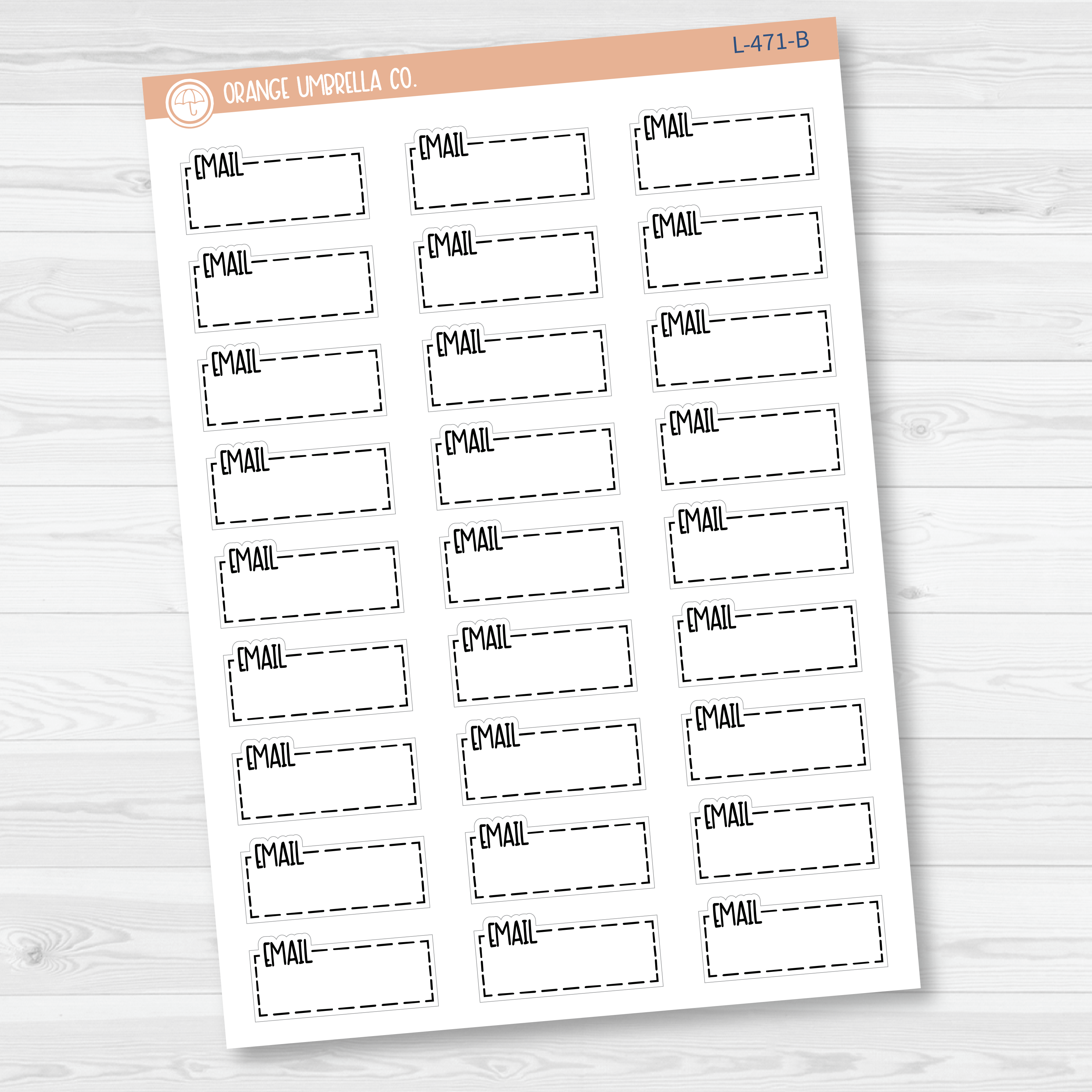 Email, To Email Hobonichi Cousin Stitched Quarter Box Planner Stickers | L-471