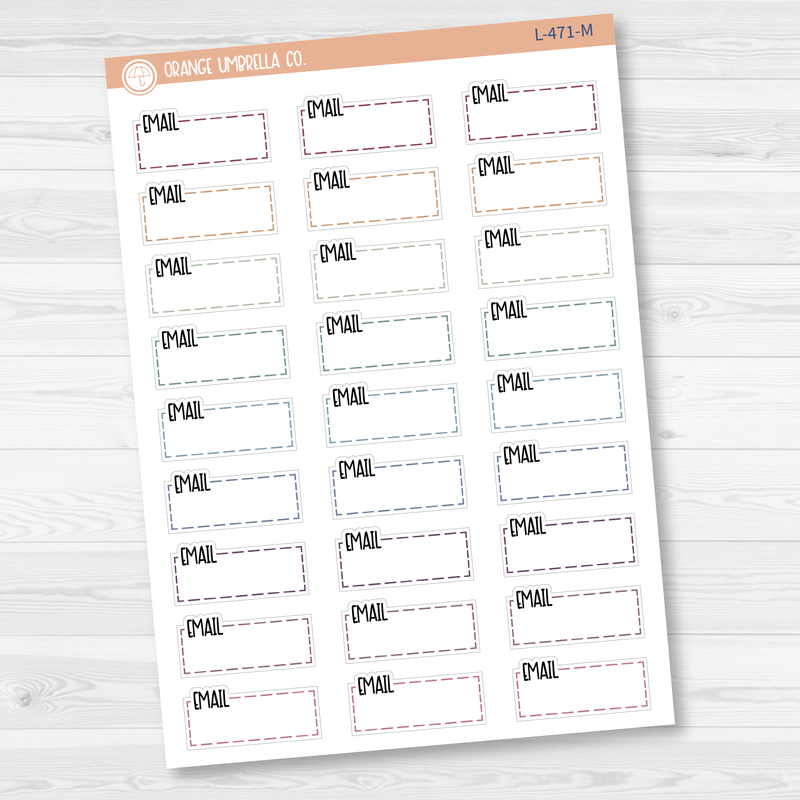 Email, To Email Hobonichi Cousin Stitched Quarter Box Planner Stickers | L-471