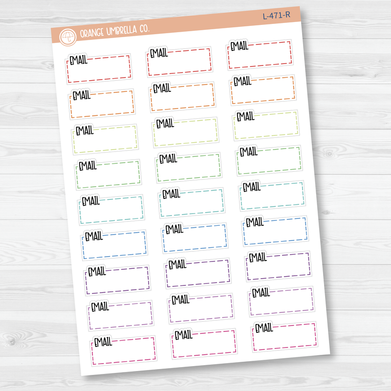 Email, To Email Hobonichi Cousin Stitched Quarter Box Planner Stickers | L-471