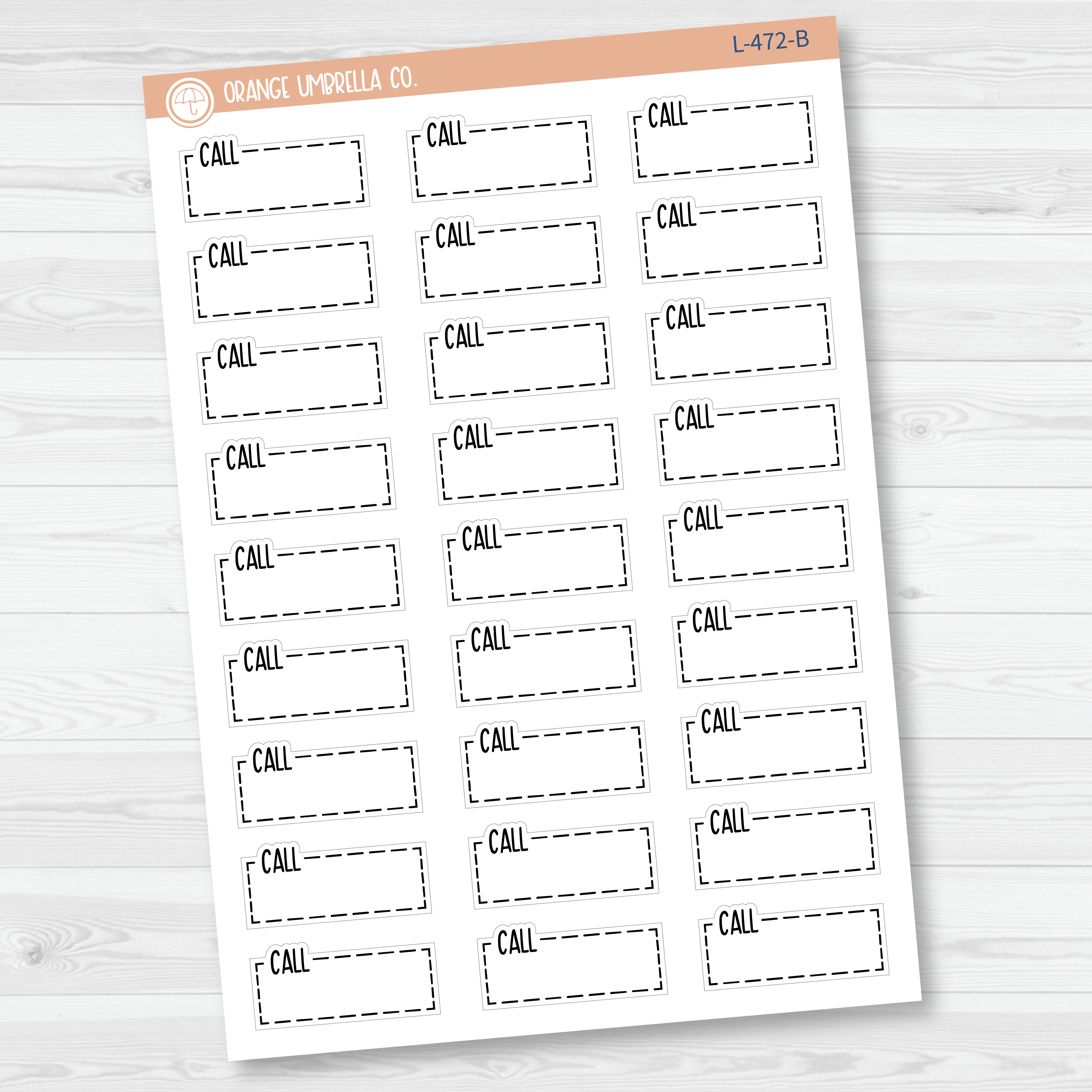 Call; To Call Hobonichi Cousin Stitched Quarter Box Planner Stickers | L-472