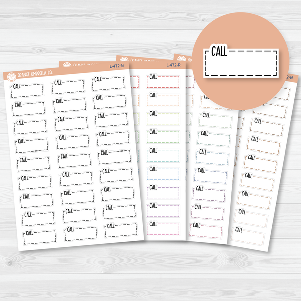 Call; To Call Hobonichi Cousin Stitched Quarter Box Planner Stickers | L-472