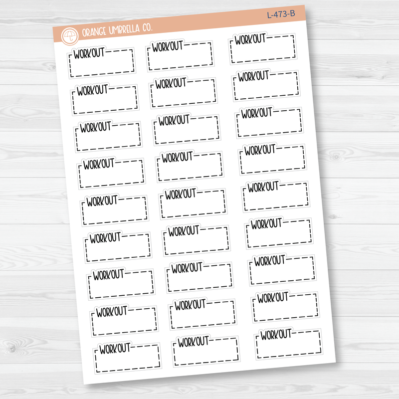 Workout Hobonichi Cousin Stitched Quarter Box Planner Stickers | L-473