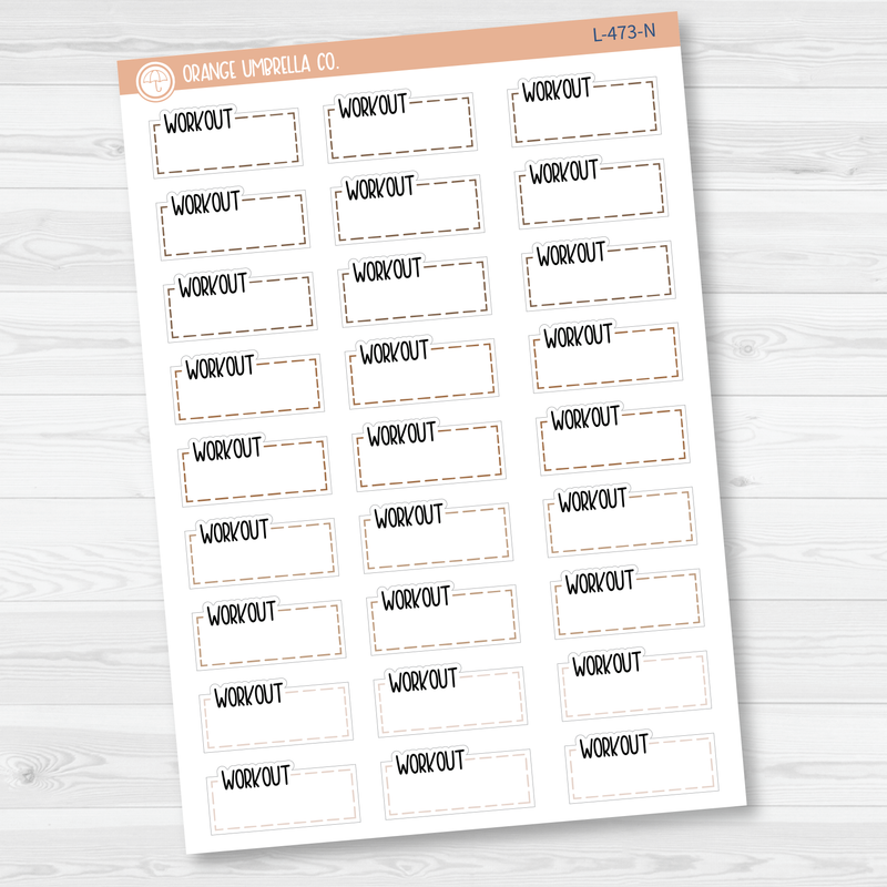 Workout Hobonichi Cousin Stitched Quarter Box Planner Stickers | L-473