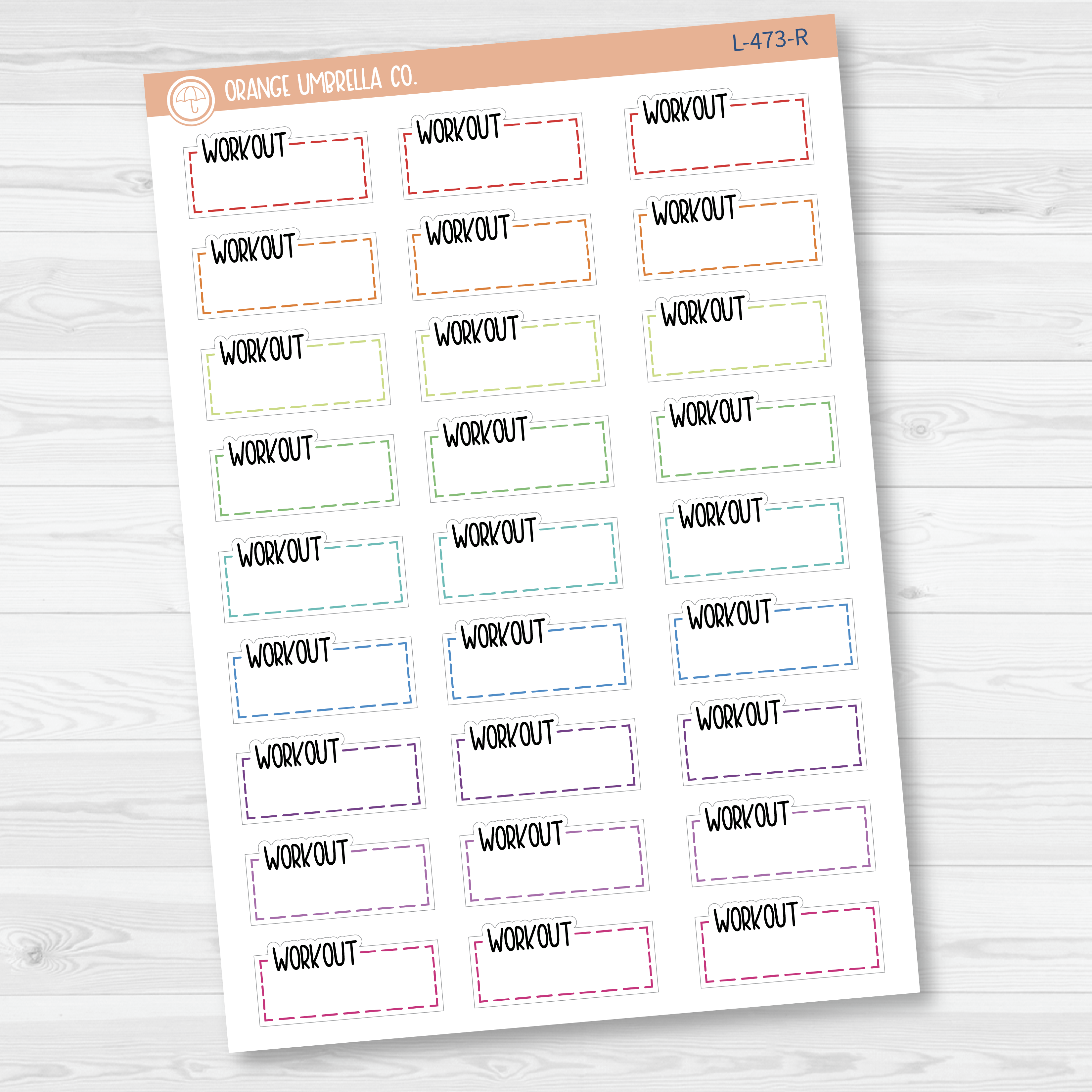 Workout Hobonichi Cousin Stitched Quarter Box Planner Stickers | L-473