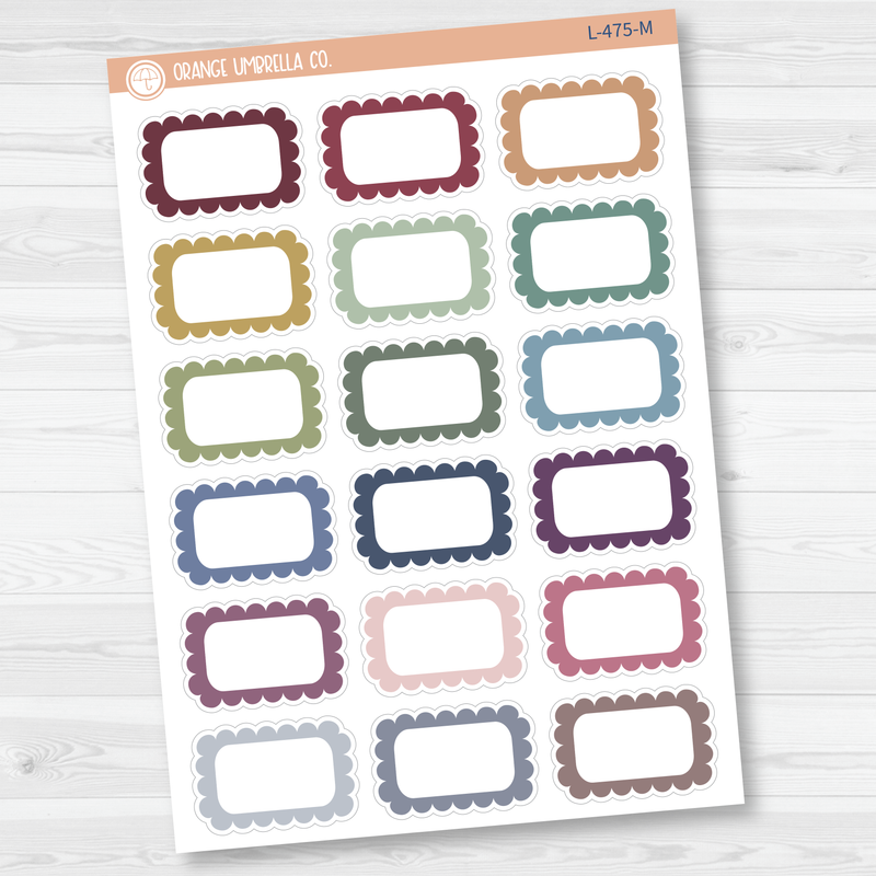 Scalloped Half Box Appointment Planner Stickers - 1/2 Box | L-475