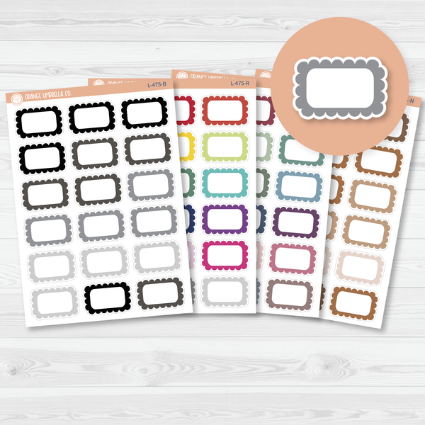 Scalloped Half Box Appointment Planner Stickers - 1/2 Box | L-475