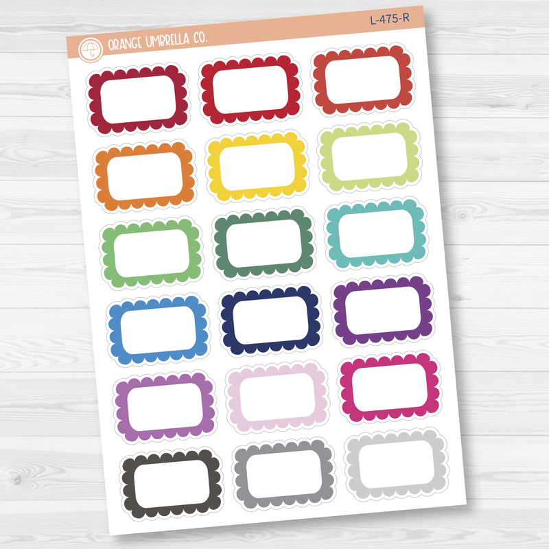 Scalloped Half Box Appointment Planner Stickers - 1/2 Box | L-475