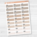 Work Color Stitched Quarter Box Planner Stickers | L-476