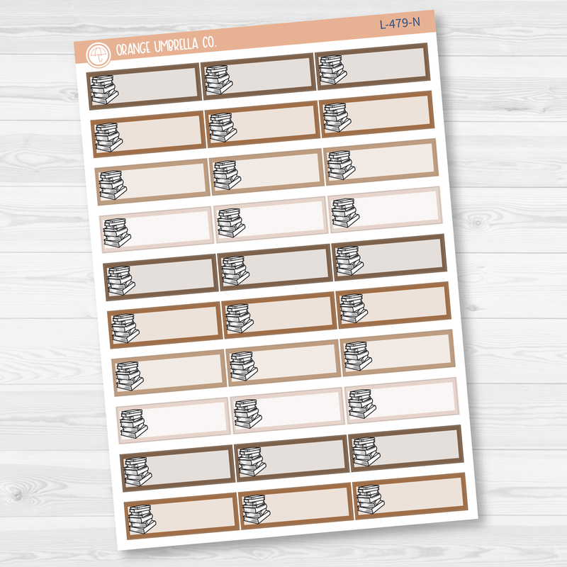 Book Stack / Reading Tracker Color Label & Icon Planner Stickers | L-479