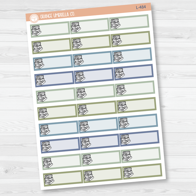 Book Stack / Reading Tracker Color Label & Icon Planner Stickers | L-483-L-485