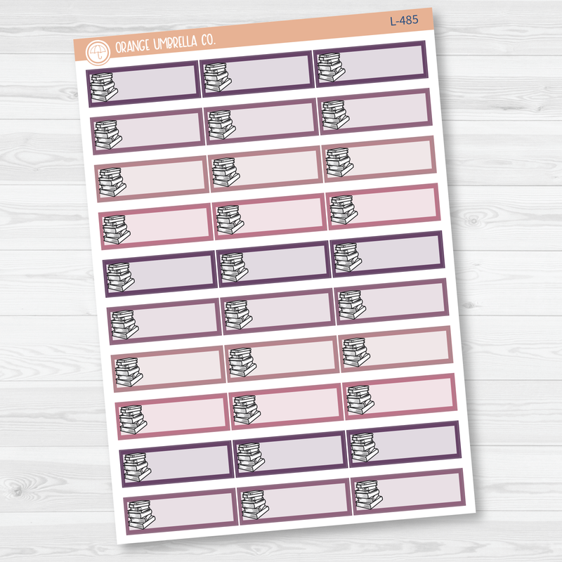 Book Stack / Reading Tracker Color Label & Icon Planner Stickers | L-483-L-485