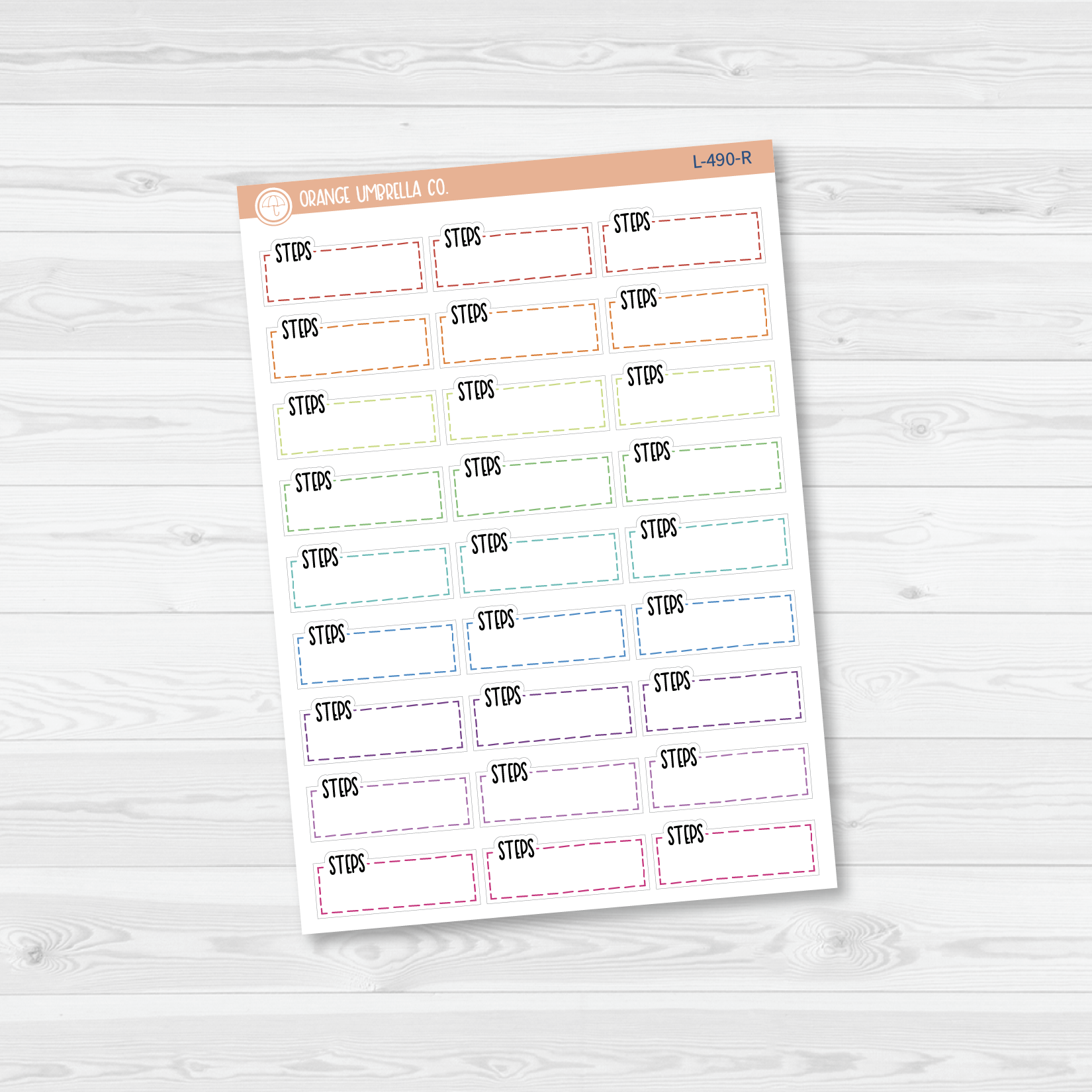 Steps Stitched Quarter Box Planner Stickers | L-490