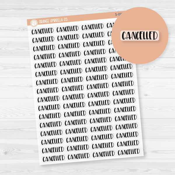 Cancelled Script Planner Stickers | F1 Clear Matte | S-006-BCM