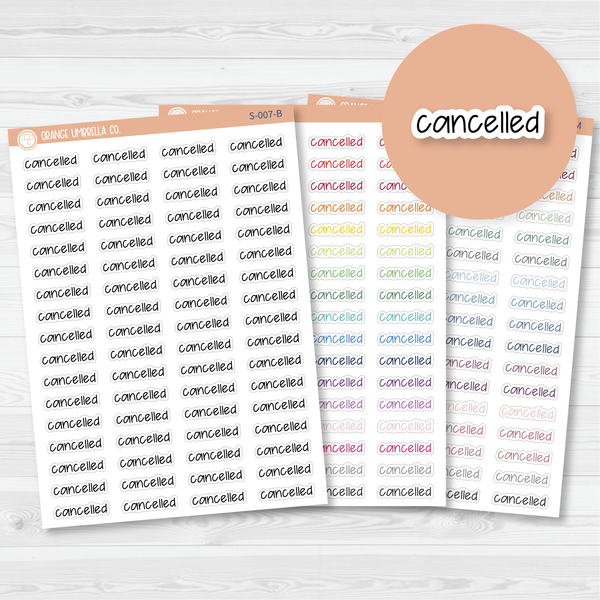 CLEARANCE | Cancelled Jen Plans Script Planner Stickers | FJP | S-007 / 904-131-001L-WH