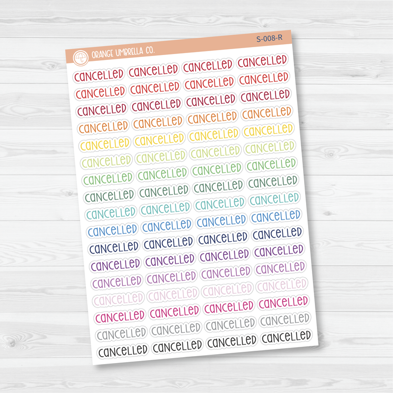 Cancelled Script Planner Stickers | F3  |  S-008