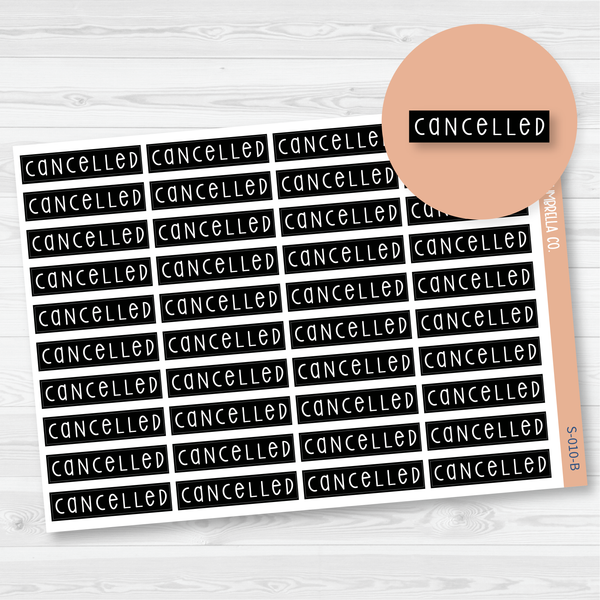 Cancelled Script Planner Stickers | F3 | S-010-B