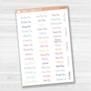US Holidays Script Planner Stickers | F4 | S-015