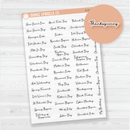 US Holidays Script Planner Stickers | F5 Clear Matte | S-016-BCM