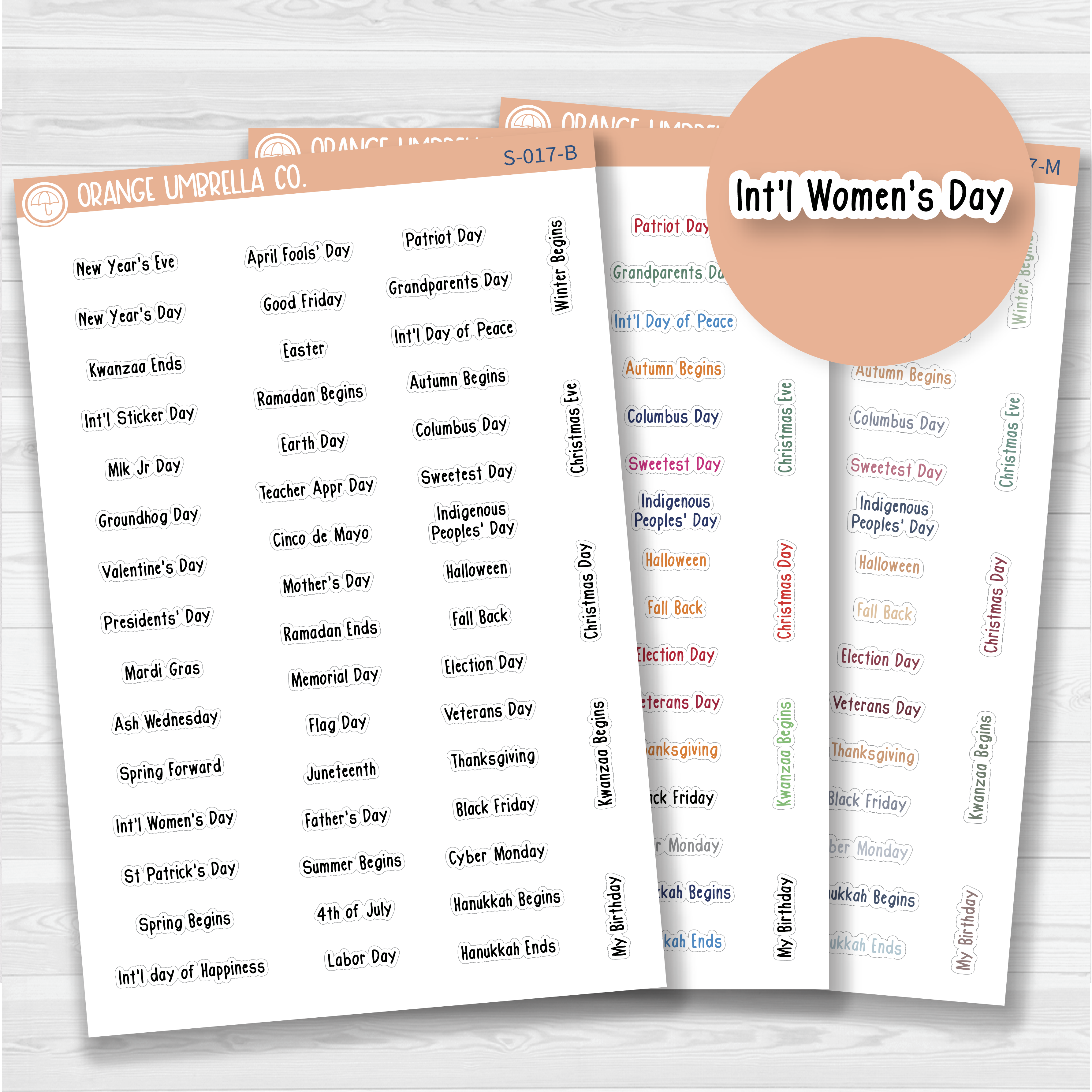 US Holidays Saray Plans Script Planner Stickers | FSP | S-017