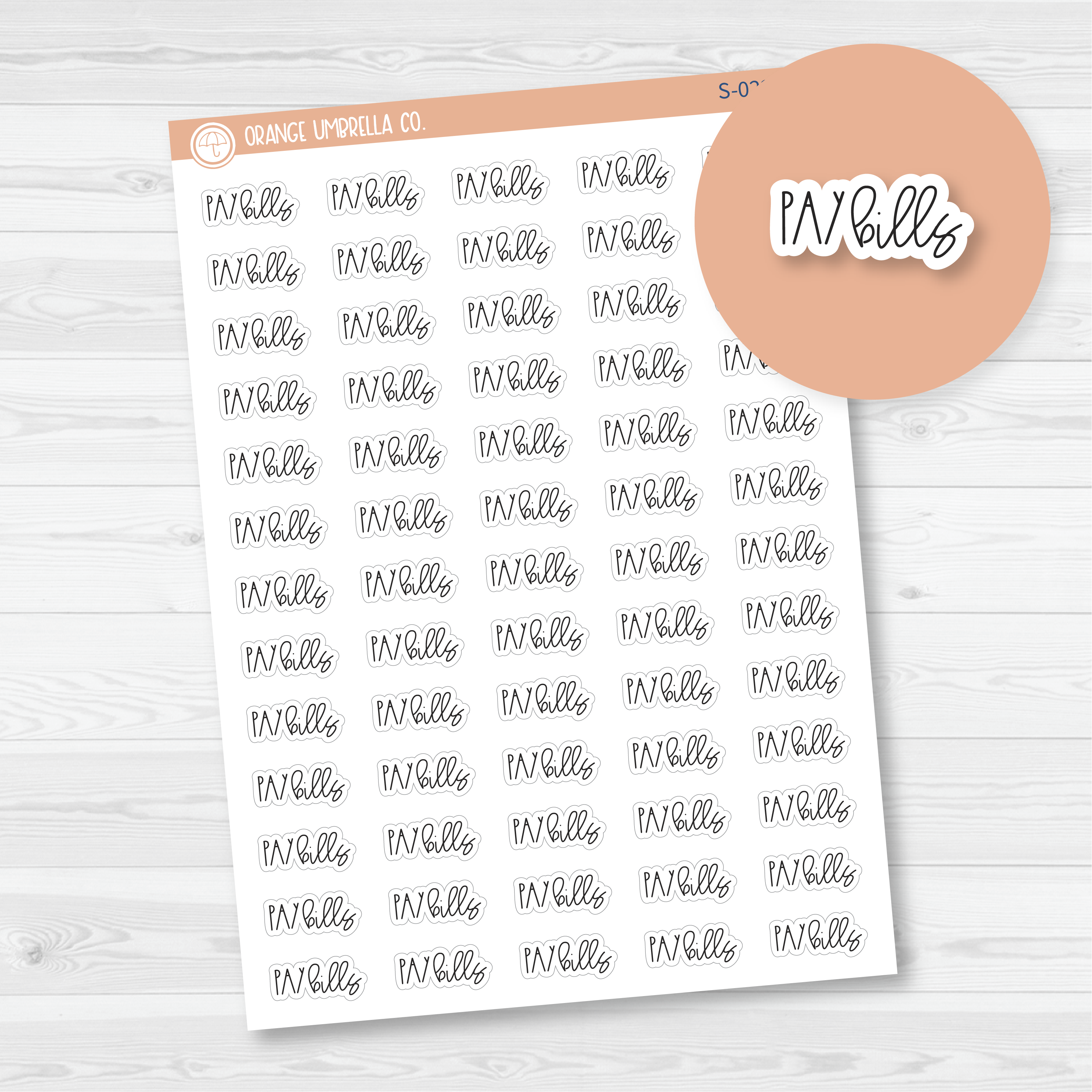 Pay Bills Script Planner Stickers | FC12 | S-022-B