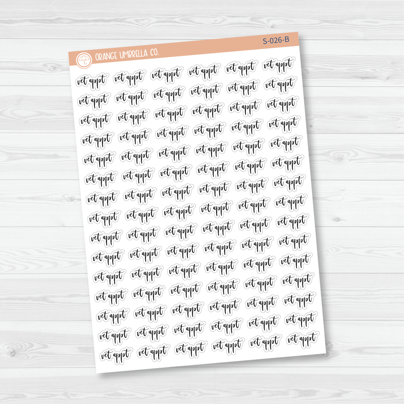 Vet Appointment Script Planner Stickers | F2 | S-026